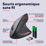 TRUST Souris sans fil ergonomique VERTO - Noire