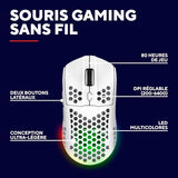 TRUST Souris gaming sans fil HELOX ultra légére - Blanche