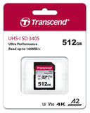 TRANSCEND 512Go SD Card UHS-I U3 A2 Ultra Performance