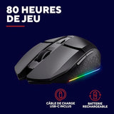 TRUST Souris gaming sans fil FELOX rétroéclairée - Noire