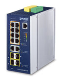 PLANET IP30 Industrial L2+/L4 8-Port Géré L2+ Gigabit Ethernet (10/100/1000) Aluminium, Bleu