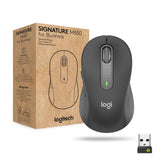 LOGITECH Signature M650 for Business Mouse optical 5 buttons wireless Bluetooth 2.4 GHz Bolt USB receiver graphite