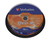 SPINDLE DE 10 DVD-R 16x 4,7GB VERBATIM