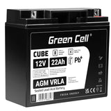 Green Cell AGM 12V 22Ah VRLA Battery Gel deep cycle scooter mower boat barge
