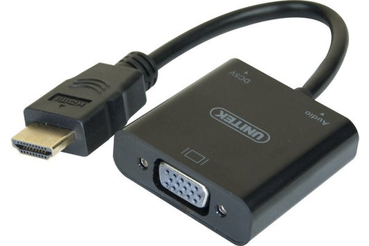 Convertisseur noir HDMI vers VGA+audio -15CM