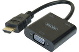 Convertisseur noir HDMI vers VGA+audio -15CM