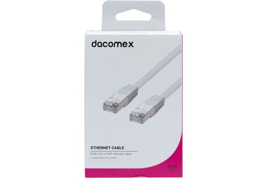 DACOMEX Cordon RJ45 CAT. 6 F/UTP blanc - 0,5 m