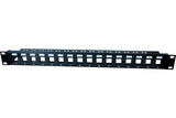 Panneau 19" 1U 16 ports STP keystone avec support câbles