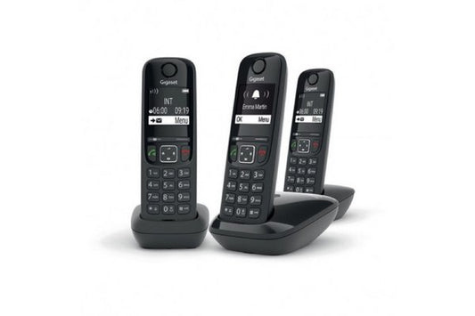 Gigaset AS690 TRIO téléphone DECT noir - base + 3 combinés