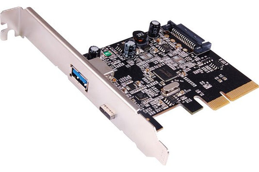 Carte contrôleur 1 port USB-C + 1 USB-A en USB 3.1 Gen1 sur PCIe x1