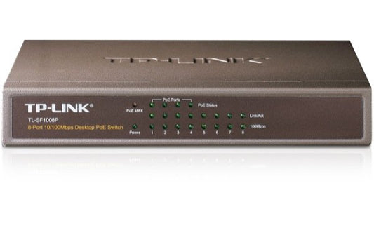 Switch Réseau 8 ports RJ45 10/100 dont 4 PoE 53W