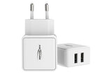 CHARGEUR SECTEUR 2 PORTS USB Type-A 2,4 A BLANC