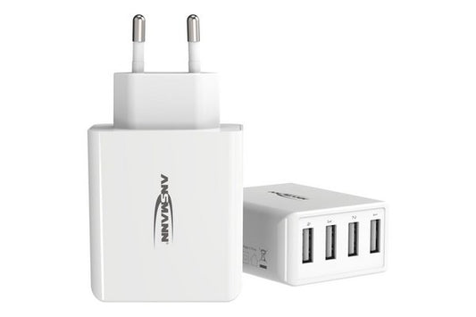 CHARGEUR SECTEUR 4 PORTS USB Type-A BLANC