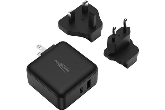 CHARGEUR SECTEUR 2 PORTS USB MULTI-PAYS DONT 1 PORT USB TYPE-C PD 30 W