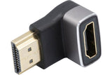 ADAPTATEUR HDMI ULTRA HIGHSPEED COUDE VERTICAL BAS M/F