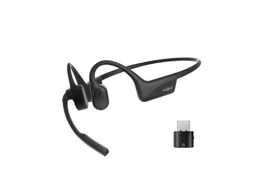 SHOKZ Casque sans-fil à conduction osseuse OpenComm2 UC - USB-C - Noir