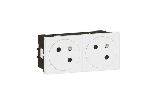 LEGRAND Prise secteur Mosaic double 45x45 45° 10/16 A