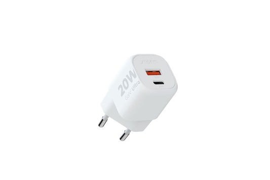 XTORM Chargeur mural écologique XEC020 20 W 2 ports USB-A USB-C PD certifié GRS