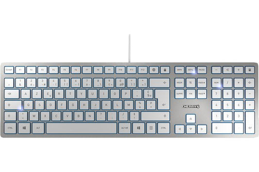 CHERRY Clavier KC 6000 SLIM USB argent/blanc