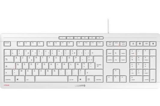 CHERRY Clavier STREAM KEYBOARD USB gris AZERTY (FR)