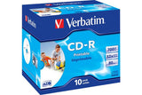 CD-R 80 700Mo Imprimable Verbatim Pack de 10 boites cristal