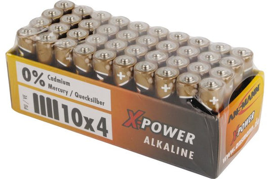 ANSMANN Piles alcalines industrielles 1521-0007 LR03 / AAA 10 schrink de 4