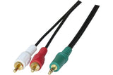 Cordon stéreo Jack 3.5 mm vers 2 x RCA PC99 - 1,8 m