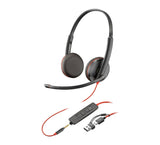 POLY Blackwire 3225 casque USB-C+Jack +USB-C/A -2 écouteurs