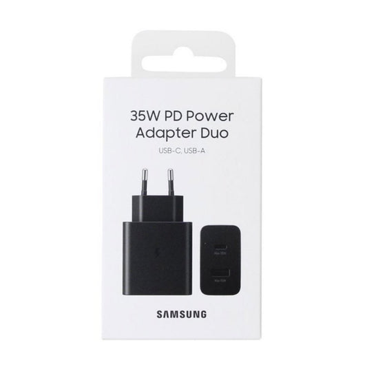 SAMSUNG Power Adapter Super Fast Charg. Duo USB-A 15W USB-C 35W without cable Black