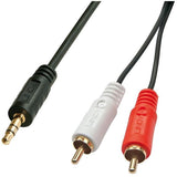 LINDY Premium Audio Adaptercable 2m 2x Phono/RCA to 3.5mm Stereo Jack