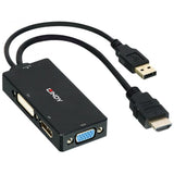 LINDY HDMI to DP/DVI/VGA Converter Supports resolutions up to Ultra HD 4K DisplayPort and Full HD DVI-D and VGA