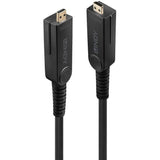 LINDY 50m Fibre Optic Hybrid Micro-HDMI 18G Cable with Detachable HDMI & DVI Connectors