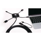 Kramer Electronics K-SPIDER 3 m DisplayPort + Mini DisplayPort + HDMI + USB Type-C HDMI Type A (Standard) Noir