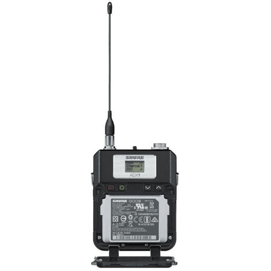 Shure ADX1=-K55 Émetteur de poche numérique, connecteur TA4, série Axient Digital K55 (606-694 MHz), avec ShowLink®