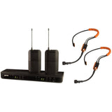 Shure BLX188E / SM31-K3E Système comprenant 1 récepteur double BLX88, 2 émetteurs BLX1 avec 2 micros serre-tête SM31FH (606-630 MHz)