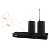 Shure BLX188E / MX53-G18 Système comprenant 1 récepteur double BLX88, 2 émetteurs BLX1 avec 2 micros tour d'oreille MX153 (470-494 MHz)