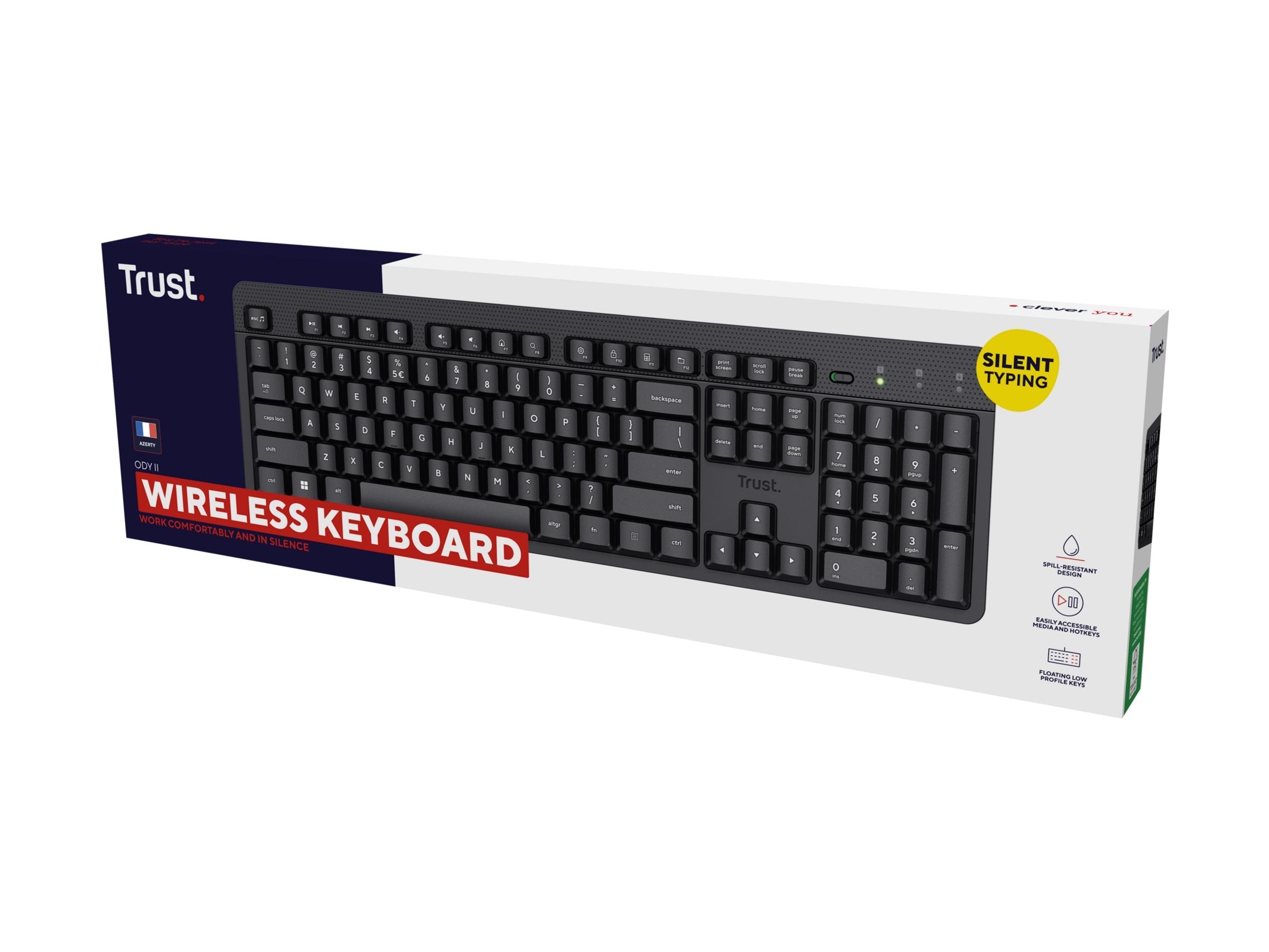 Zoom sur : TRUST Clavier sans fil ODY II silencieux (FR)