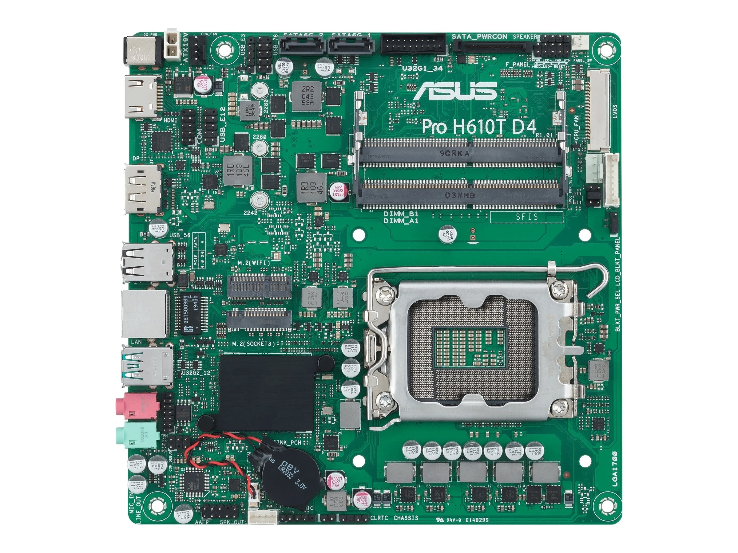 ASUS PRO H610T D4-CSM LGA1700 DDR4 1xHDMI 2.1 1xDP 1xPCIe 2xM.2 2xSATA 4xUSB Thin Mini ITX MB : Points forts et limites