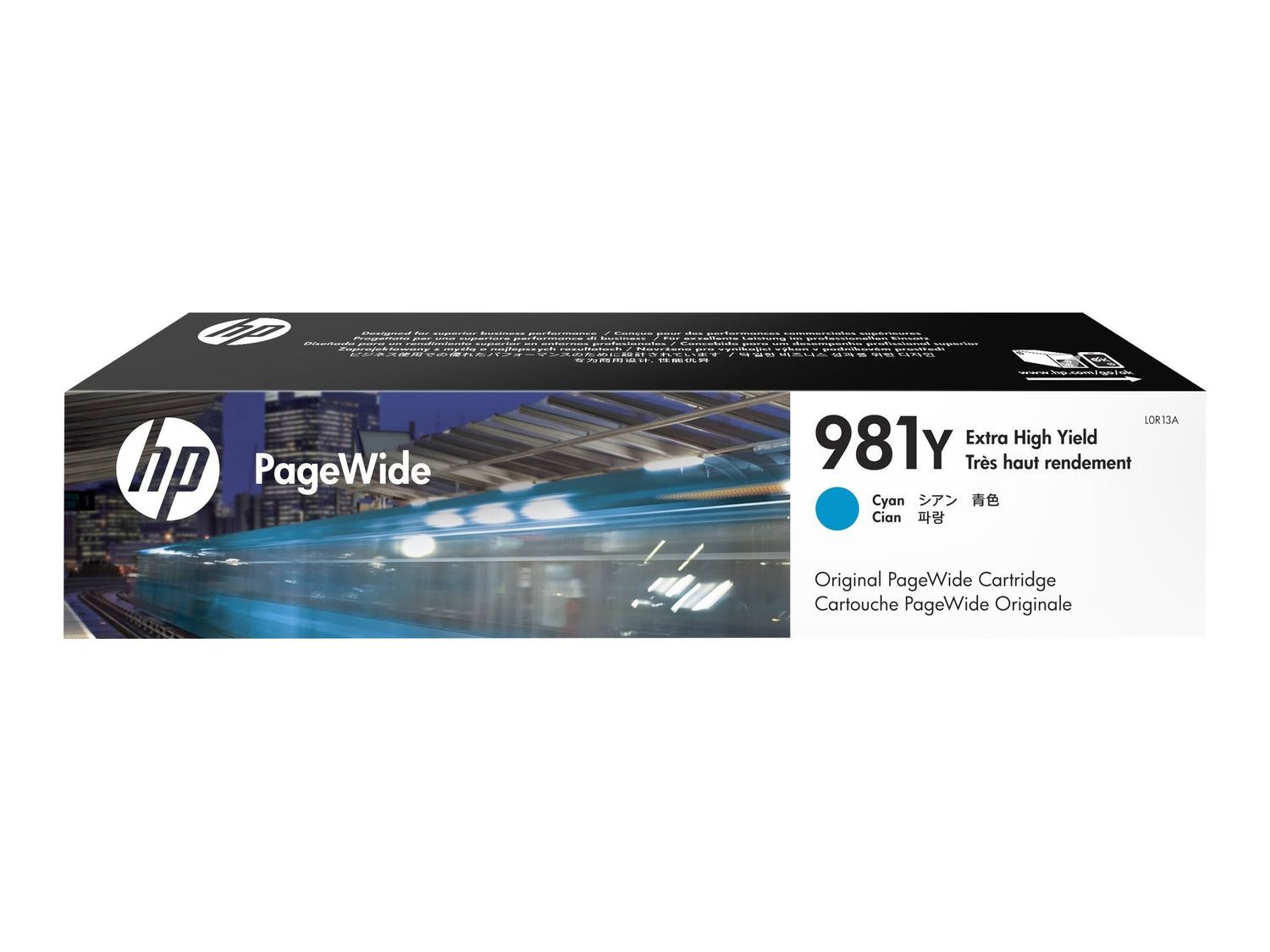 Présentation pro : HP 981Y original Extra High Yield Cyan PageWide Cartridge L0R13A
