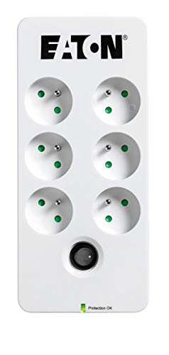 Test approfondi : EATON Protection surtension - 2500 W - 6 sorties 220 - 250 V - Noir,Blanc (PB6F)