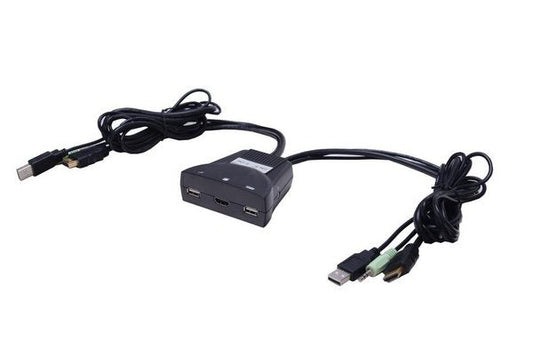Que penser de DEXLAN KVM Switch HDMI/USB/HP Câbles intégrés 2 ports ?