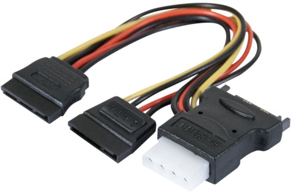 Doubleur d alimentation SATA vers 2 SATA et 1 Molex - 30 cm