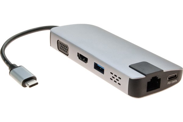 Mini dock USB 3.1 Type-C HDMI 4K-VGA-LAN-HUB +chargeur USB P.D.