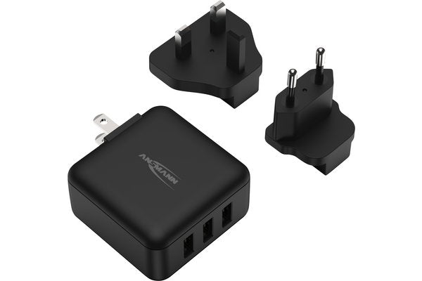 CHARGEUR SECTEUR 3 PORTS USB MULTI-PAYS