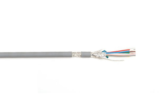 CACTUS 8022 - Cable multiconducteurs blindé alu + tresse 8 x 0,22mm² gaine grise