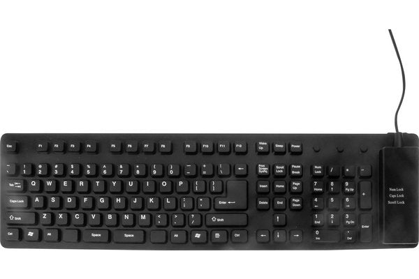 Clavier en silicone souple et étanche combo USB/PS2 noir