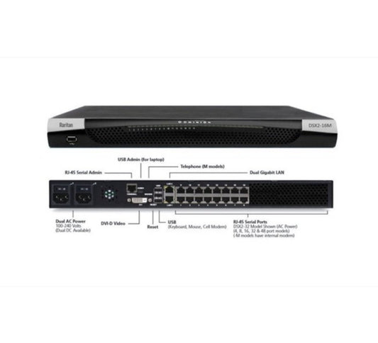 RARITAN DSX2-16M Console Serveur 16 ports série dual-Power AC/Gigabit + modem