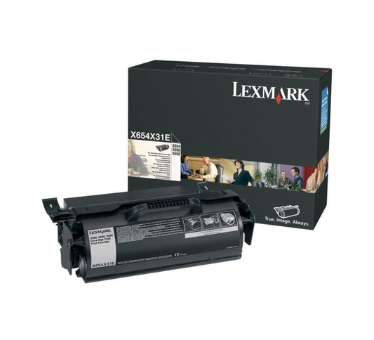 Toner LEXMARK X654X31E X654, X656, X658 - Noir