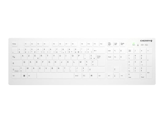 CHERRY Flat Profile Hygiene Desktop Keyboard Sealed White (FR)
