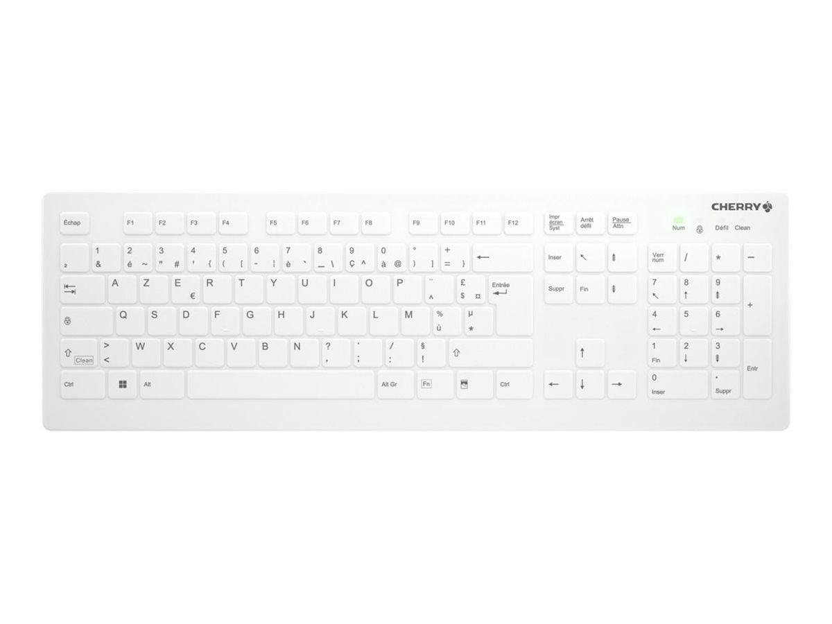 CHERRY Flat Profile Hygiene Desktop Keyboard Sealed White (FR)